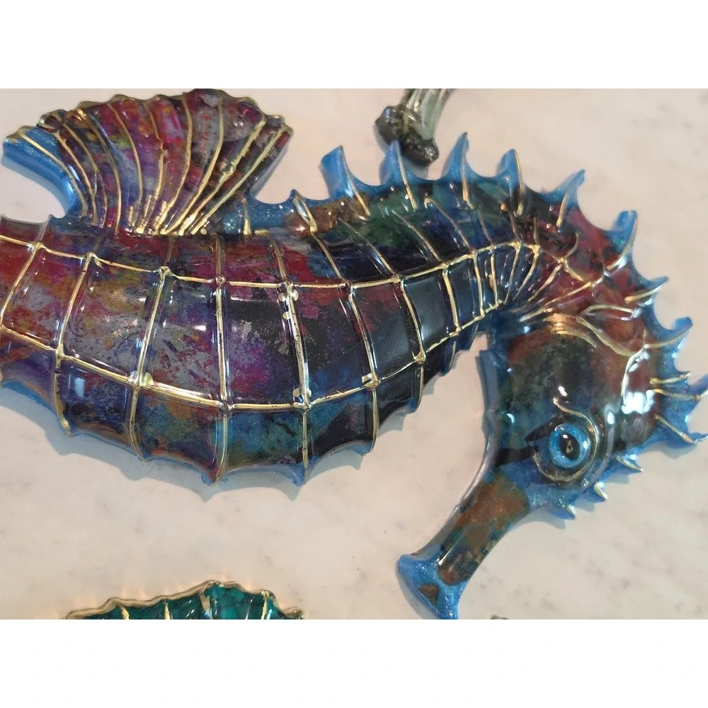 Handmade Resin Seahorses. 1014